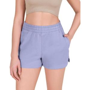 imageODODOS Womens Sweat Shorts Cotton French Terry Curved Hem Workout Casual Relaxed Lounge Shorts with PocketsJacaranda