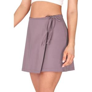 imageODODOS Wrap Skorts for Women Builtin Shorts High Waist Tennis Skirts with Pockets for Casual Athletic GolfChalk Violet