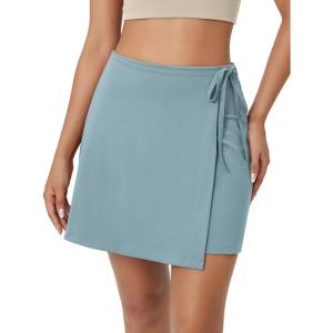 imageODODOS Wrap Skorts for Women Builtin Shorts High Waist Tennis Skirts with Pockets for Casual Athletic GolfChambray