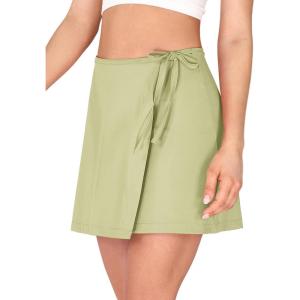 imageODODOS Wrap Skorts for Women Builtin Shorts High Waist Tennis Skirts with Pockets for Casual Athletic GolfMatcha