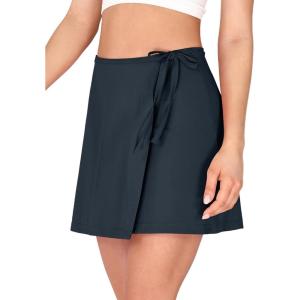 imageODODOS Wrap Skorts for Women Builtin Shorts High Waist Tennis Skirts with Pockets for Casual Athletic GolfNavy