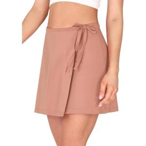 imageODODOS Wrap Skorts for Women Builtin Shorts High Waist Tennis Skirts with Pockets for Casual Athletic GolfOld Rose