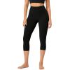 imageODODOS Buttery Soft Lounge Yoga Capris for Women 14quot  19quot  21quot High Waist Capri LeggingsBlack