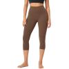 imageODODOS Buttery Soft Lounge Yoga Capris for Women 14quot  19quot  21quot High Waist Capri LeggingsBrunette