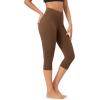 imageODODOS Buttery Soft Lounge Yoga Capris for Women 14quot  19quot  21quot High Waist Capri LeggingsBrunette