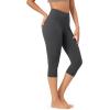 imageODODOS Buttery Soft Lounge Yoga Capris for Women 14quot  19quot  21quot High Waist Capri LeggingsCharcoal