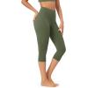 imageODODOS Buttery Soft Lounge Yoga Capris for Women 14quot  19quot  21quot High Waist Capri LeggingsDark Olive