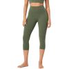 imageODODOS Buttery Soft Lounge Yoga Capris for Women 14quot  19quot  21quot High Waist Capri LeggingsDark Olive