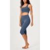 imageODODOS Buttery Soft Lounge Yoga Capris for Women 14quot  19quot  21quot High Waist Capri LeggingsInk Blue