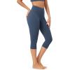 imageODODOS Buttery Soft Lounge Yoga Capris for Women 14quot  19quot  21quot High Waist Capri LeggingsInk Blue