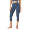 imageODODOS Buttery Soft Lounge Yoga Capris for Women 14quot  19quot  21quot High Waist Capri LeggingsInk Blue