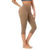 imageODODOS Buttery Soft Lounge Yoga Capris for Women 14quot  19quot  21quot High Waist Capri LeggingsLight Brown