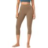 imageODODOS Buttery Soft Lounge Yoga Capris for Women 14quot  19quot  21quot High Waist Capri LeggingsLight Brown