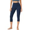 imageODODOS Buttery Soft Lounge Yoga Capris for Women 14quot  19quot  21quot High Waist Capri LeggingsNavy
