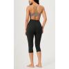 imageODODOS Buttery Soft Lounge Yoga Capris for Women 14quot  19quot  21quot High Waist Capri LeggingsOnyx Black Grey