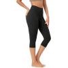 imageODODOS Buttery Soft Lounge Yoga Capris for Women 14quot  19quot  21quot High Waist Capri LeggingsOnyx Black Grey
