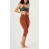 imageODODOS Buttery Soft Lounge Yoga Capris for Women 14quot  19quot  21quot High Waist Capri LeggingsOrange Rust