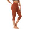 imageODODOS Buttery Soft Lounge Yoga Capris for Women 14quot  19quot  21quot High Waist Capri LeggingsOrange Rust