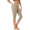 imageODODOS Buttery Soft Lounge Yoga Capris for Women 14quot  19quot  21quot High Waist Capri LeggingsShaker Beige