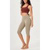 imageODODOS Buttery Soft Lounge Yoga Capris for Women 14quot  19quot  21quot High Waist Capri LeggingsShaker Beige