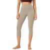 imageODODOS Buttery Soft Lounge Yoga Capris for Women 14quot  19quot  21quot High Waist Capri LeggingsShaker Beige
