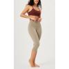 imageODODOS Buttery Soft Lounge Yoga Capris for Women 14quot  19quot  21quot High Waist Capri LeggingsShaker Beige