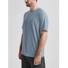 imageODODOS Mens Performance TShirt  Stratum Tech Tee Ultra Soft Moisture Wicking UPF 50 Fitness Shirts  The Ascent SeriesDusty Blue Heather