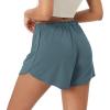 imageODODOS Modal Soft Lounge Shorts for Women Drawstring High Waist Casual Sleepwear Lightweight Cozy Pajama BottomBluesteel Washed