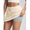 imageODODOS Womens Cotton French Terry Skorts Drawstring Tie Builtin Shorts Daily Skirts with PocketsBeige