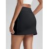 imageODODOS Womens Cotton French Terry Skorts Drawstring Tie Builtin Shorts Daily Skirts with PocketsBlack