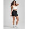 imageODODOS Womens Cotton French Terry Skorts Drawstring Tie Builtin Shorts Daily Skirts with PocketsBlack