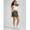 imageODODOS Womens Cotton French Terry Skorts Drawstring Tie Builtin Shorts Daily Skirts with PocketsCharcoal