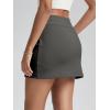 imageODODOS Womens Cotton French Terry Skorts Drawstring Tie Builtin Shorts Daily Skirts with PocketsCharcoal