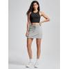imageODODOS Womens Cotton French Terry Skorts Drawstring Tie Builtin Shorts Daily Skirts with PocketsGrey Heather