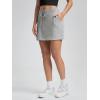 imageODODOS Womens Cotton French Terry Skorts Drawstring Tie Builtin Shorts Daily Skirts with PocketsGrey Heather