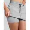 imageODODOS Womens Cotton French Terry Skorts Drawstring Tie Builtin Shorts Daily Skirts with PocketsGrey Heather