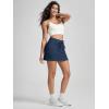 imageODODOS Womens Cotton French Terry Skorts Drawstring Tie Builtin Shorts Daily Skirts with PocketsNavy