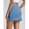 imageODODOS Womens Cotton French Terry Skorts Drawstring Tie Builtin Shorts Daily Skirts with PocketsSteel Blue
