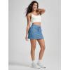 imageODODOS Womens Cotton French Terry Skorts Drawstring Tie Builtin Shorts Daily Skirts with PocketsSteel Blue