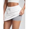 imageODODOS Womens Cotton French Terry Skorts Drawstring Tie Builtin Shorts Daily Skirts with PocketsWhite