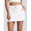 imageODODOS Womens Cotton French Terry Skorts Drawstring Tie Builtin Shorts Daily Skirts with PocketsWhite