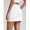 imageODODOS Womens Cotton French Terry Skorts Drawstring Tie Builtin Shorts Daily Skirts with PocketsWhite