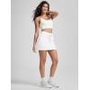 imageODODOS Womens Cotton French Terry Skorts Drawstring Tie Builtin Shorts Daily Skirts with PocketsWhite