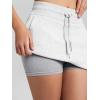 imageODODOS Womens Cotton French Terry Skorts Drawstring Tie Builtin Shorts Daily Skirts with PocketsWhite Heather