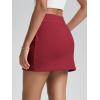 imageODODOS Womens Cotton French Terry Skorts Drawstring Tie Builtin Shorts Daily Skirts with PocketsWine