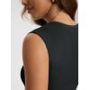 imageODODOS Womens Double Layer Sleeveless Tee UltraSoft Lightweight Crew Neck Basic TShirts Slim Fit Tank TopBlack