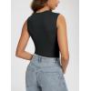 imageODODOS Womens Double Layer Sleeveless Tee UltraSoft Lightweight Crew Neck Basic TShirts Slim Fit Tank TopBlack