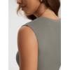 imageODODOS Womens Double Layer Sleeveless Tee UltraSoft Lightweight Crew Neck Basic TShirts Slim Fit Tank TopDesert Taupe