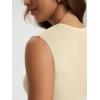 imageODODOS Womens Double Layer Sleeveless Tee UltraSoft Lightweight Crew Neck Basic TShirts Slim Fit Tank TopWheat