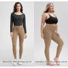 imageODODOS Womens Drawstring Tie Daily Leggings 25quot  28quot High Waist Workout Yoga PantsLight Brown